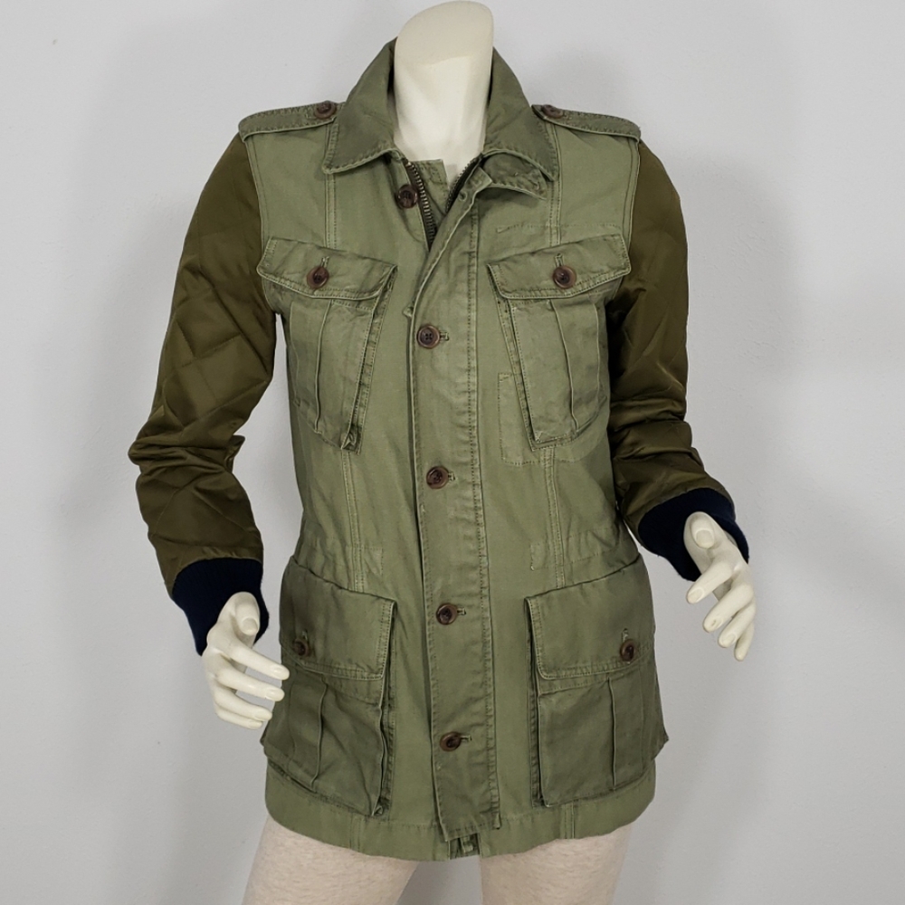J.CREW QUILTED BOYFRIEND FATIGUE UTILITY JACKET XS